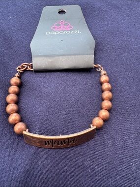 Paparazzi Copper-Tone 'Mama' Beaded Bracelet